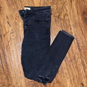Abercrombie and Fitch Black Ripped Jeans